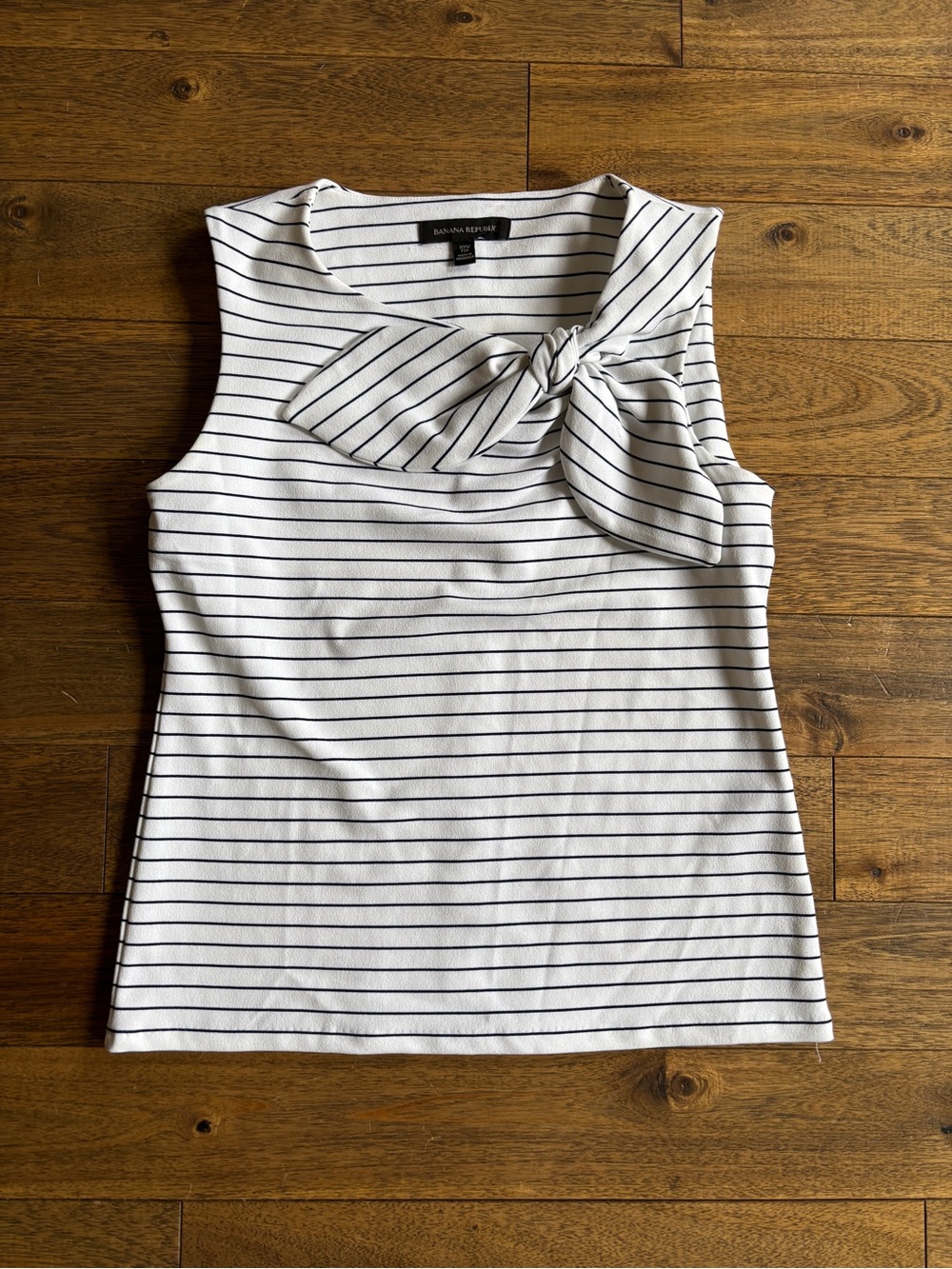 Banana Republic Tie Neck Striped Shell Top XXS